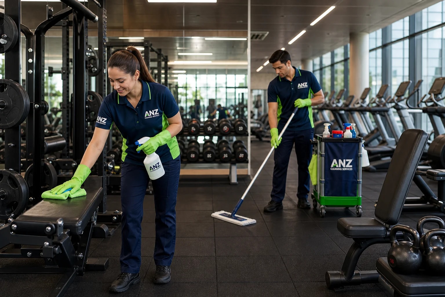 Gym Cleaning — Commercial Cleaning Sydney — ANZ Cleaning Services commercial cleaning team Sydney