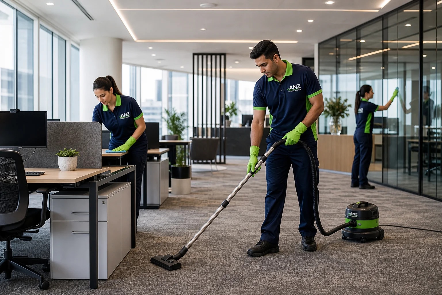 Office Cleaning — Commercial Cleaning Sydney — ANZ Cleaning Services commercial cleaning team Sydney