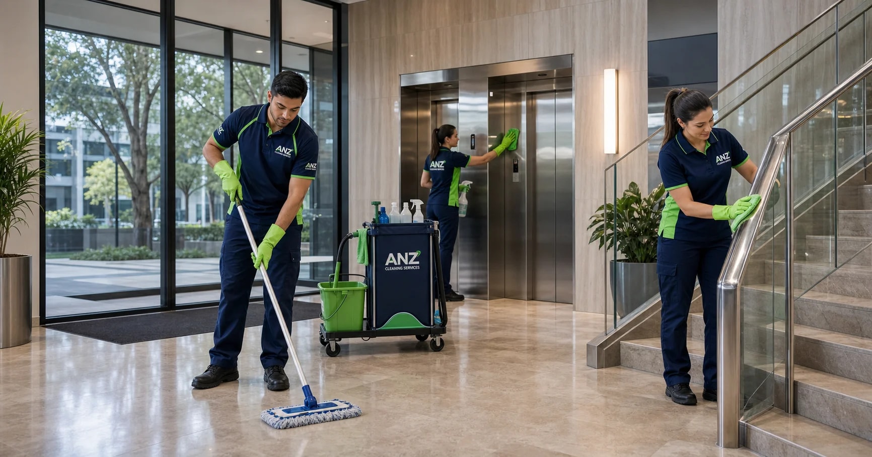Strata Cleaning — Commercial Cleaning Sydney — ANZ Cleaning Services commercial cleaning team Sydney